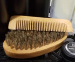 Boar Hair Bristle Beard Brush & Sandalwood Beard Comb Kit